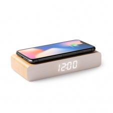 ICARUS - Zegar & Ładowarka bezprzewodowa w obudowie z drewna