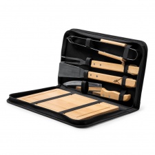 WEBEK - Zestaw narzędzi do grillowania z drewnianą deską